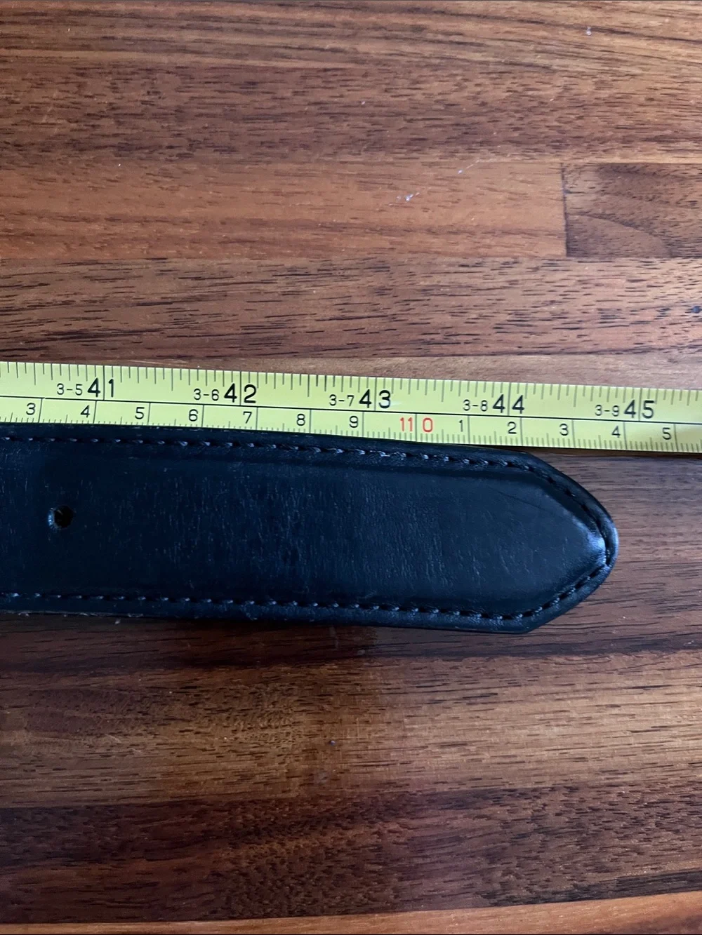 LL Bean Leather Classic Money Belt Hidden Zip Travel USA Made Size 38 Black